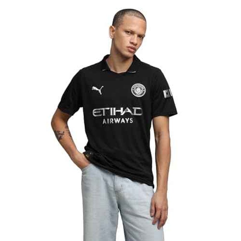 Men¡¯s Manchester City FC 2025/26 Replica Away Soccer Jersey - Black