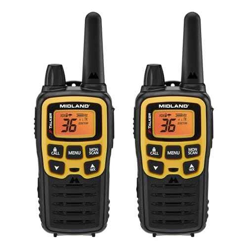 Midland¢ç - T61VP3 X-TALKER - Two-Way Radio - 36 Channel FRS- Long Range Walkie Talkie, 121 Privacy Codes, & NOAA Weather Scan & Alert Black/Yellow, 2-Pack