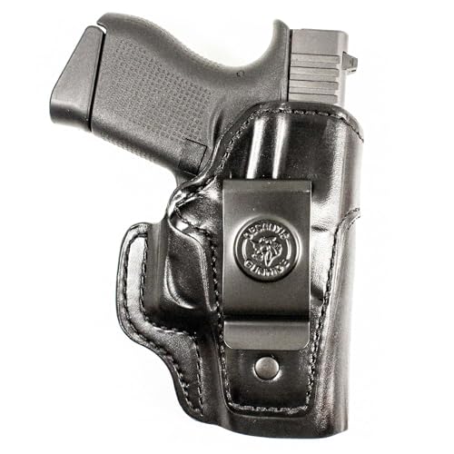 DeSantis Inside Heat IWB Holster - Concealed Carry Gun Holster, Leather Holster IWB for Pistols, Compatible with the GLOCK 43, 43X - Right Hand Draw, Black