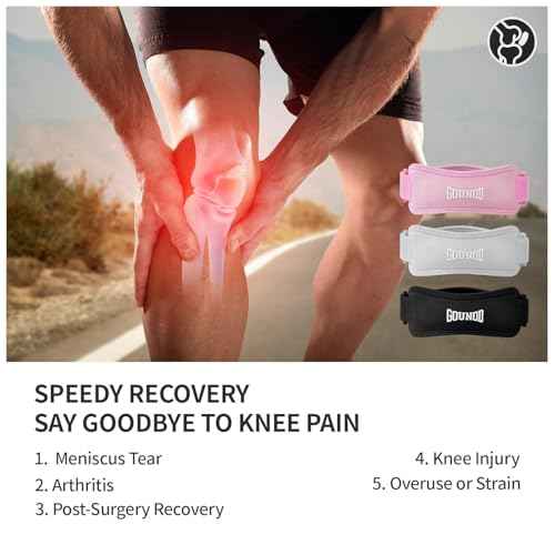 GOUNOD Patellar Tendon Support Strap 2 Pack,Knee Strap for Knee Pain Relief,Patella Band for Basketball, Jumpers Knee, Tendonitis, Running, Hiking, Soccer, Osgood Schlatter£¨Black£©