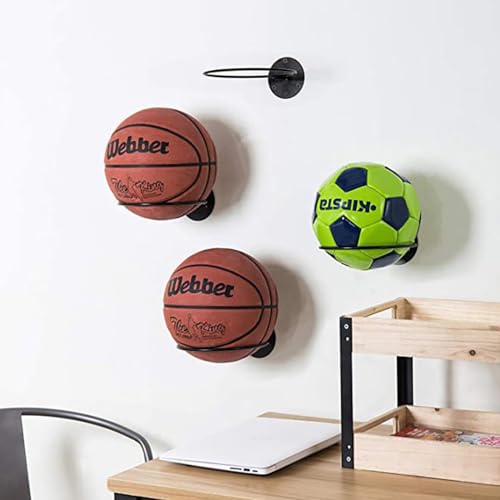 RT&BS Basketball Holder Wall Mount, Ball Display Wall Storage for Basketball, Soccer Ball, Volleyball, Football, Rugby