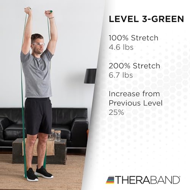 THERABAND Resistance Band, Black, Special Heavy, 50-Yard Roll, Latex Elastic Band for Exercise