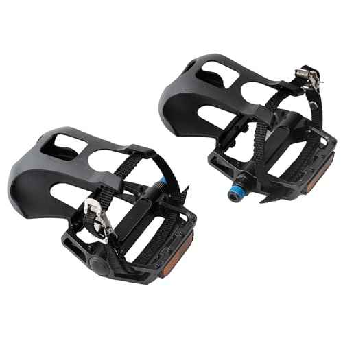 1 Pair Bike Pedals with Toe Cages for Peloton, Spin, & Outdoor Bikes - Aluminum 9/16" Replacement Parts