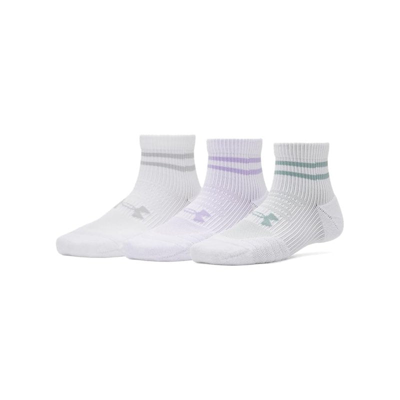 Under Armour Women's Play Up Quarter Socks 3 Pack, (538) Transparent/White/Transparent, Medium