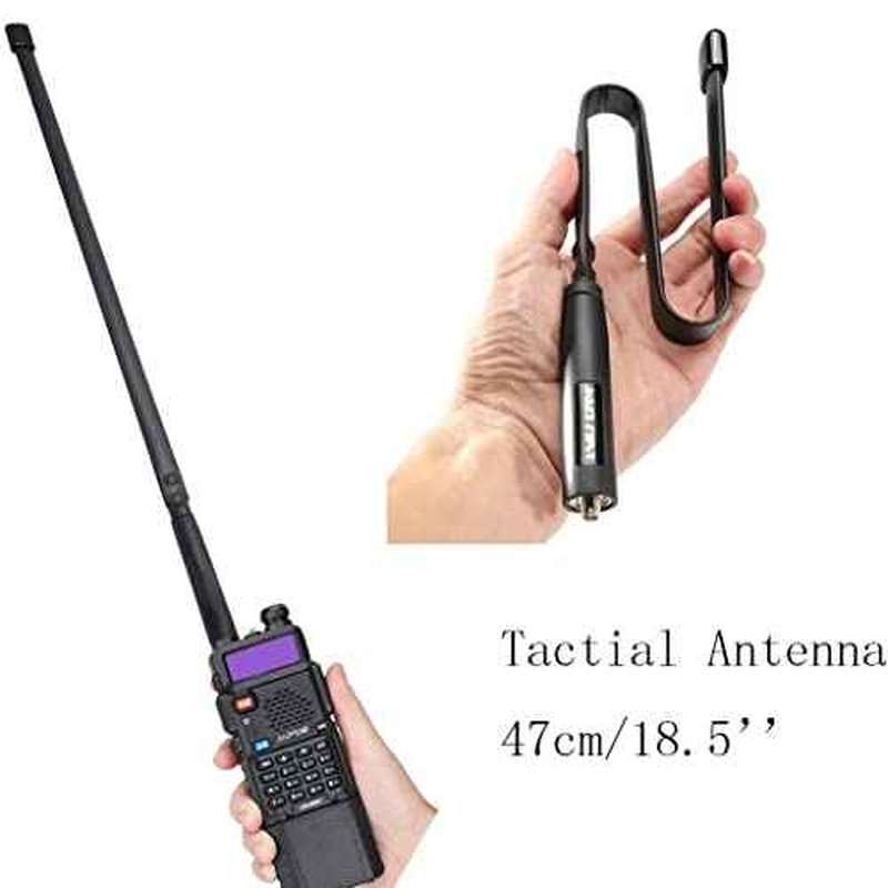 Baofeng 2 Pack UV-5R Plus 8W Ham Radio Dual Band VHF/UHF Amateur Two Way Radio Handheld Long Range Walkie Talkies for Adults with Tactical High Gain Antenna, Programming Cable, Earpiece