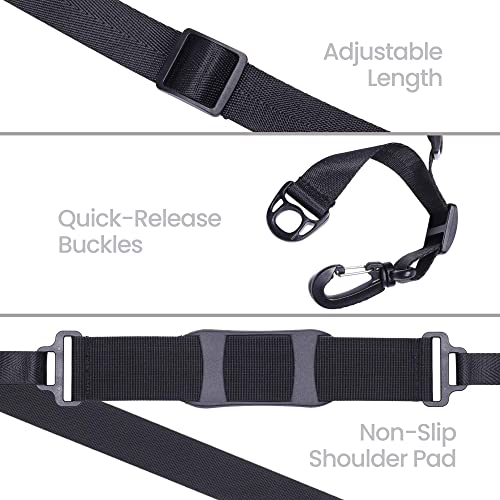 Epessa Kick Scooter Shoulder Strap, Adjustable Carrying Strap with Non-Slip Shoulder Pad for Beach Chair, Ski Board, Electric Scooter, Camp Chair, Kids Bikes, Foldable Bikes, Balance Bikes,Yoga Mat