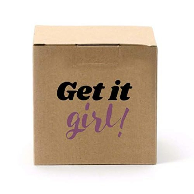 Enesco Our Name is Mud Get Successful Girl Group Text Hype Wine Tumbler with Lid, 12 Ounce, Blue