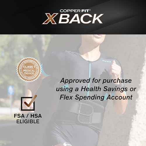 Copper Fit X-Back Brace for Lower Back Pain, Lumbar Support, Herniated Disc, Sciatica, Arthritis ? Adjustable, Breathable Design - for Men and Women (Large/XLarge)