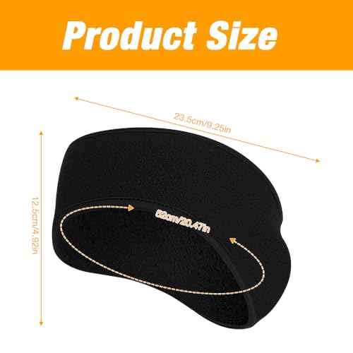 Ear Warmers Headband, Fleece Earmuffs Running Headband Winter Ear Covers Moisture Wicking Ski Sport Headband for Men & Women (19.2 inches, One Size, Cycling)
