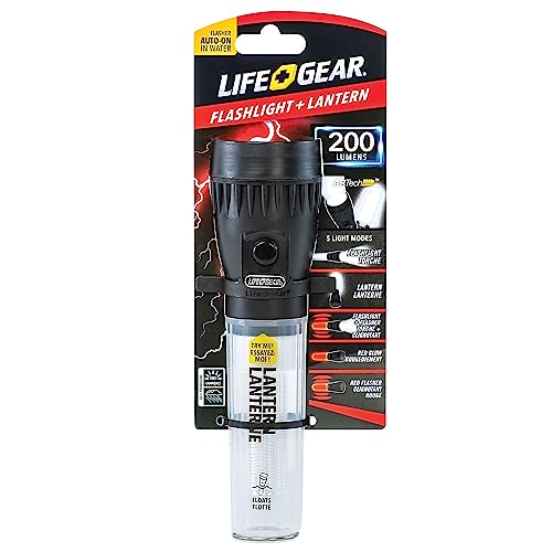 Life+Gear 7.8" 200-Lumen Floating Flashlight and Lantern, Red (41-3744)