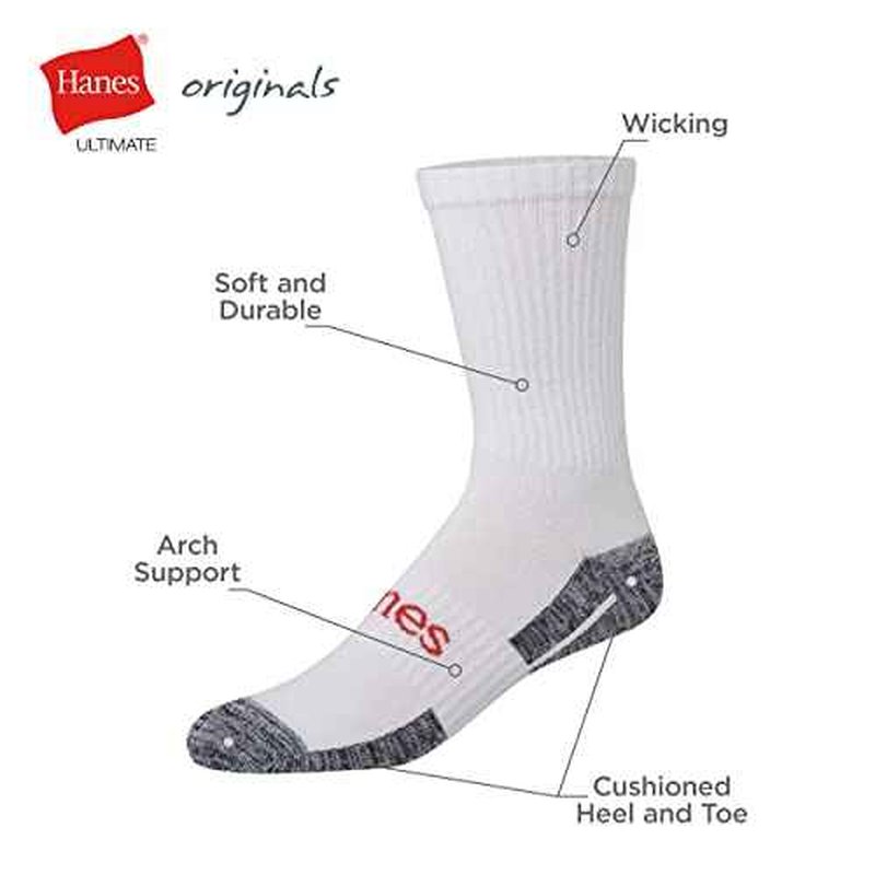 Hanes Men's Hanes Men's Socks, Ultimate Originals Crew, Ankle and No Show Socks