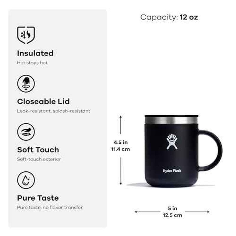 Hydro Flask Coffee Mug ? Insulated Stainless Steel, Non Spill, Leak Proof Travel Mug 12 Oz Indigo Blue