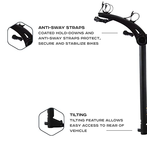 SARIS Bike Racks, Bones Car Hitch Bicycle Rack Carrier, Mounts 2 Bikes, Black