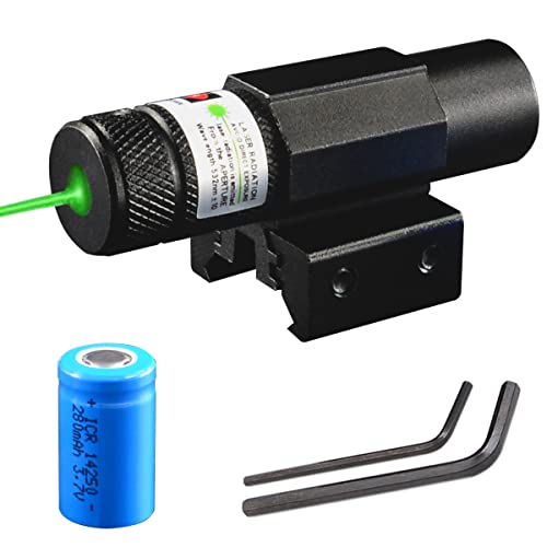 Compact Tactical Green Beam Laser Sight,Laser Dot Sight Scope for Rifles Pistols Handguns fits Standard 20mm Picatinny/Weaver or 11mm Dovetail Rail Mount (Green Dot)