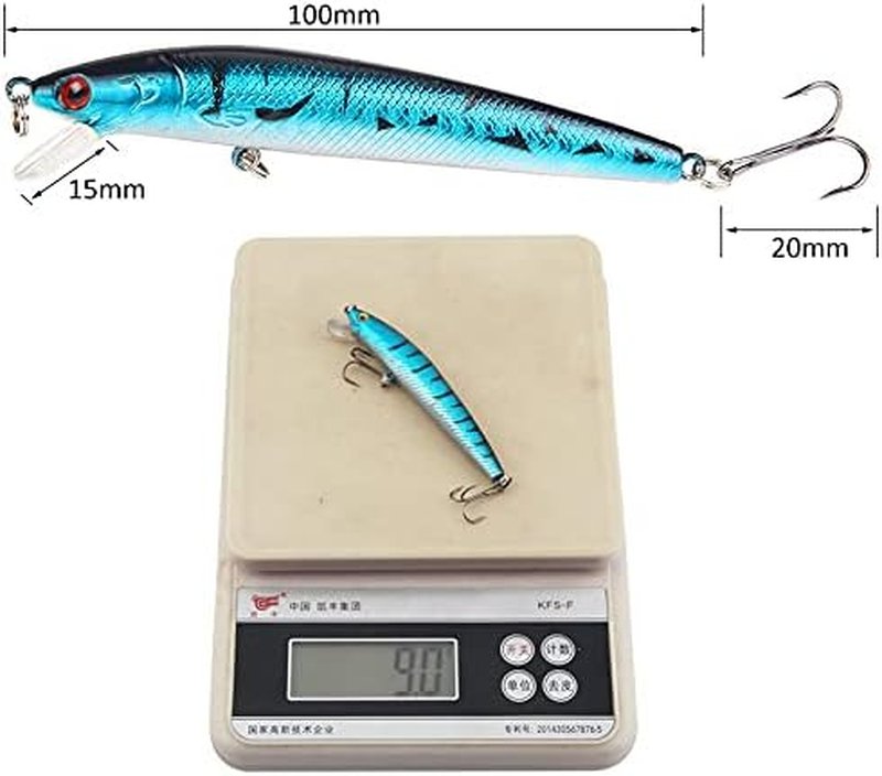 Fishing Lures Kit - 10 Pack 3D Artificial Minnow Crankbait & Swimbait for Freshwater & Saltwater Fishing | Bass, Trout, Walleye, Redfish