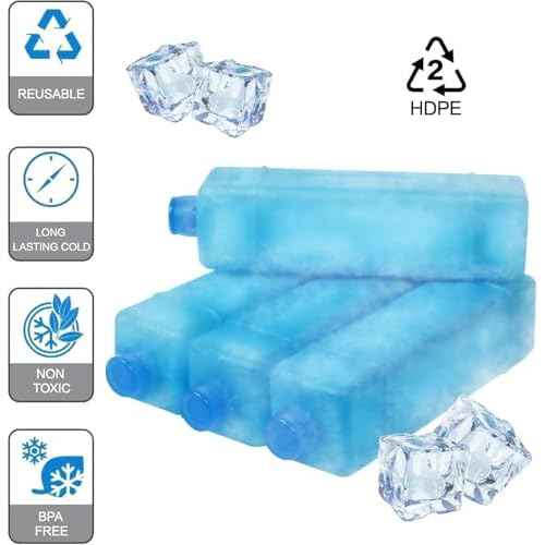 Ice Packs Ice Crystal Boxes for Coolers, Reusable Long Lasting&Fast Freeze, Set of 12 in 1 Freezer Packs for Lunch Bags Cooler Backpack, Camping, Picnics, Beach, Fishing and More