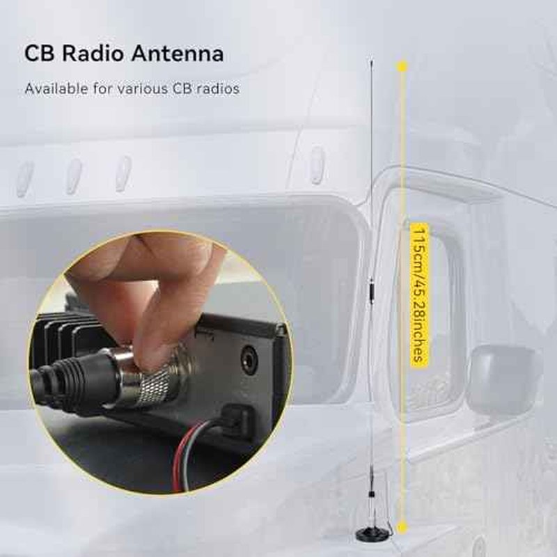Retevis MB2 40-Channel AM/FM CB Radio Kit, Long Range Radio with Antenna for Trucker Stop, Public Address (PA) Function, Emergency Channel 9/19, VOX, Easy to Use, with Cigarette Lighter Fixed-Mount