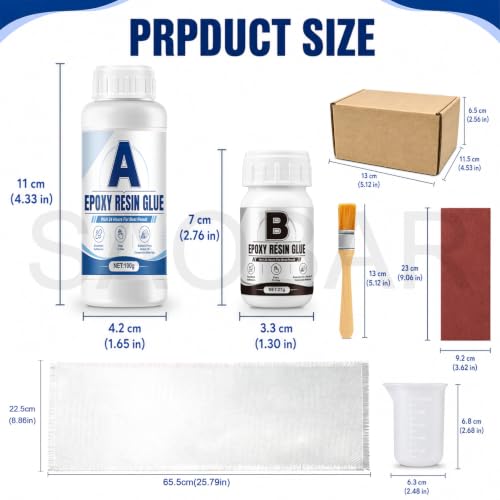 SAOBAR Epoxy Surfboard Repair Kit for Cracks Scratches Waterproof & Flexible