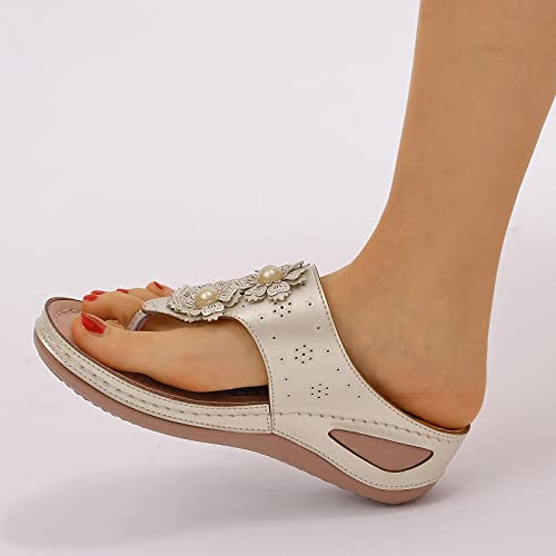 WAJCSHFS Sandals for Women 2024 Orthopedic Casual Wedge Platform Sandals Summer Dressy Lightweight Anti Slip Breathable Shoes