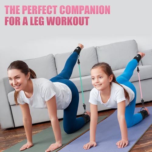 Ankle Resistance Bands With Cuffs, Ankle Weights for Women, Glutes Workout Equipment, Hip and Legs Resistance Bands，Home Training Perfect for Women & Men