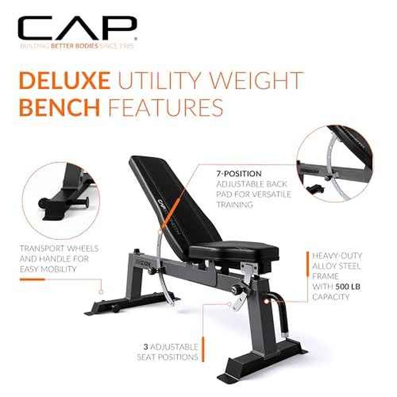 CAP Barbell Deluxe Utility Weight Bench Color Series