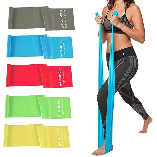 5 Pcs Professional Resistance Bands. Latex-Free, Elastic Band, Work Out Bands, Stretch Bands for Working Out Women or Men, Exercise Bands Set for Physical Therapy, Yoga, Pilates