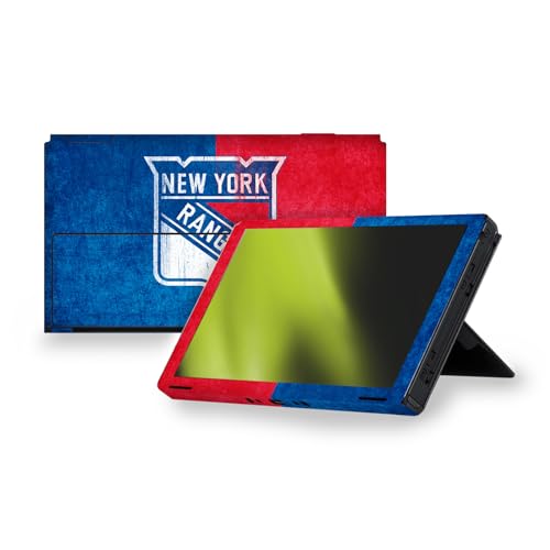 Head Case Designs Officially Licensed NHL Half Distressed New York Rangers Vinyl Sticker Gaming Skin Decal Cover Compatible with Nintendo Switch OLED Bundle