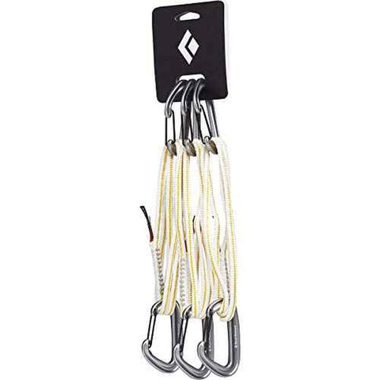 Black Diamond Miniwire Alpine Quickdraw 3 Pack, Miniwire Carabiners on Top and Bottom