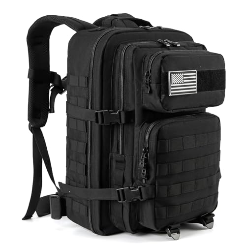 QT&QY 45L Military Tactical Backpacks Molle Army Assault Pack 3 Day Bug Out Bag Hiking Treeking Rucksack