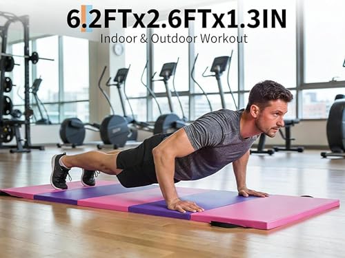 Garvee 6.2 x 2.6 Ft 1.8-Inch Thick Folding Gymnastics Mat for Home Workouts