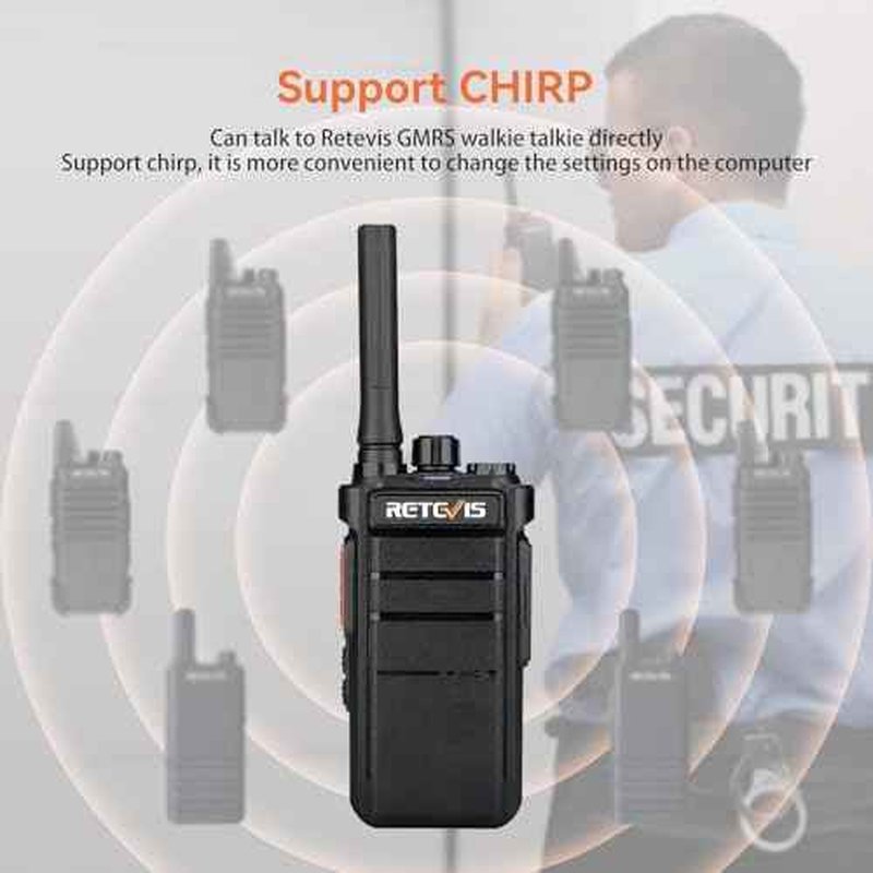 Retevis RB26 Long Range Walkie Talkies, GMRS 2 Way Radios, Rechargeable Two Way Radios, 2000mAh, Durability,Repeater Capable,Security Radio for Security Church Construction School Warehouse(5 Pack)