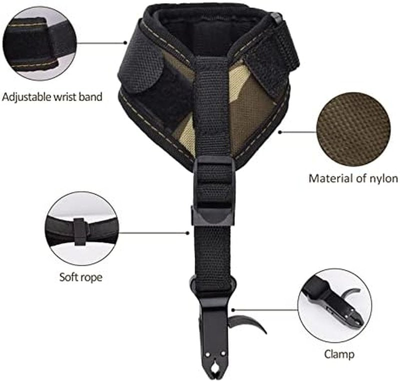 Adjustable Archery Compound Bow Release Aid - Foldback Design, Black Wrist Strap Trigger Caliper for Right/Left Hand