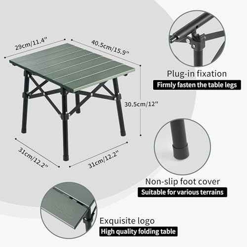 Naturehike Portable Camping Table, Aluminium Folding Table, Ultralight Camp Table Small Table for Camping Hiking Backpacking Outdoor Picnic