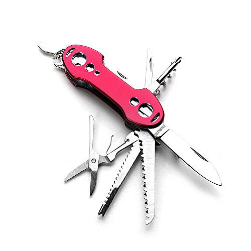 COMEBO 2 PCS Pack Stainless Steel Swiss Style Army Pocket Knife Multitools 12-in-1 Multi Function with Opener Screwdrivers Saw Scissors