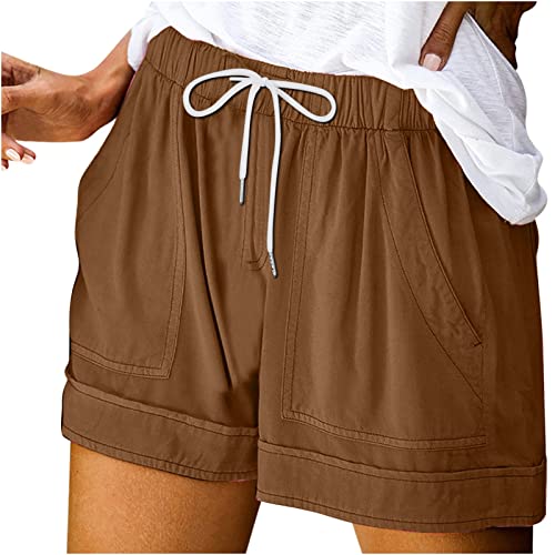 Aboser Beach Shorts Womens Shorts Casual Drawstring Sweatshorts Classic Solid Color Pant Stretch Wide Leg Bottoms 2024 Y2K Lounge Shorts My Orders Placed My Account Prime of Day Deals Today 2024