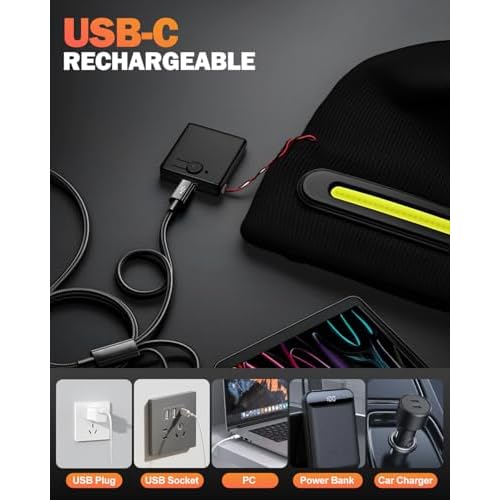 Unisex Beanie with LED Light, Stocking Stuffers Gifts for Men Dad Father Husband Him Halloween Thanksgiving