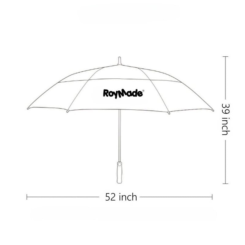 ROYMADE Golf Umbrella Automatic Open Double Canopy Vented Windproof Waterproo Golf Umbrella (White+Black)