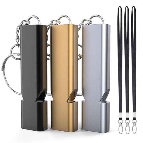 Braylin 3-Pack Emergency Whistles with Lanyard, Referee Whistle, Sports Whistles, Safety Whistle, Survival Whistle, Loudly Shrill, for Outdoor Sport, Various Competitions