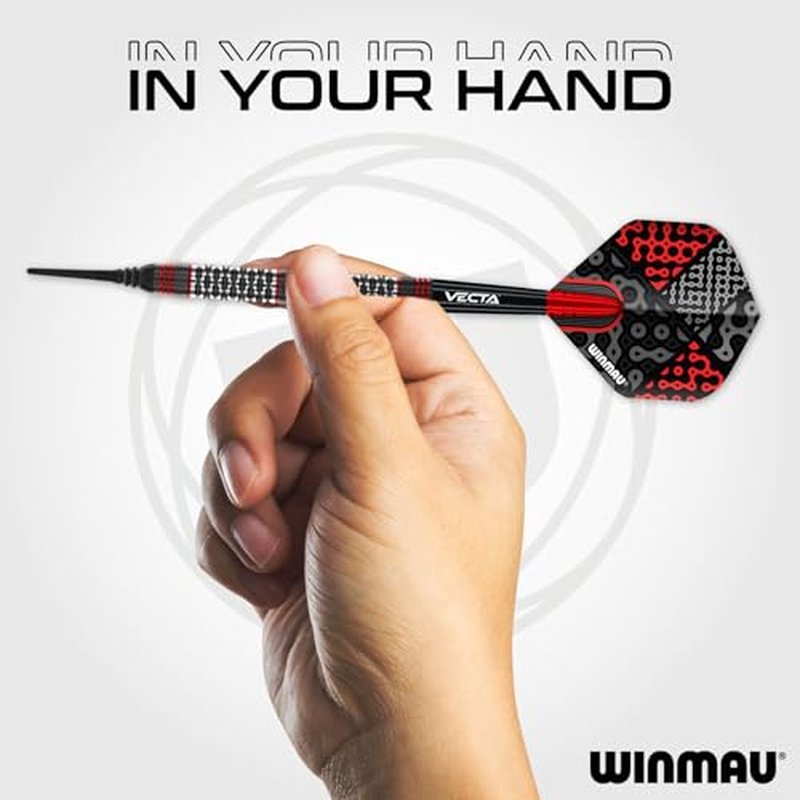 Winmau Darts Cypher Series 90% Professional Tungsten Darts Set with Dart Flights and Dart Shafts (Stems) - Available Weights 18g Soft Tip 22g, 24g and 26g Steel Tip