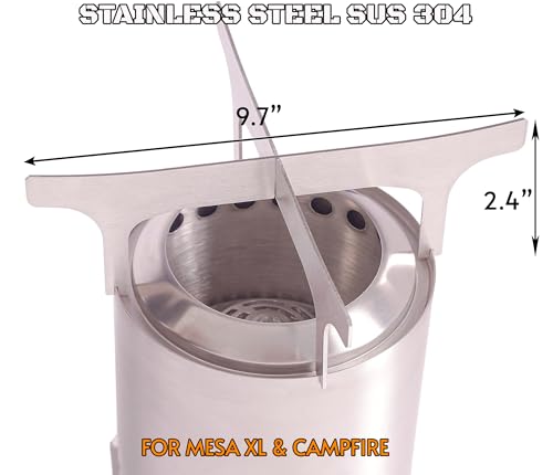 Fire Pit Cook top for Solo Stove Mesa, Mesa XL camping Accessories .Convert Tabletop Fire Pit to Camping Stove.Compatible with All Pots Pans.Stainless Steel.Replacement for Titan,Campfire Cooking Ring