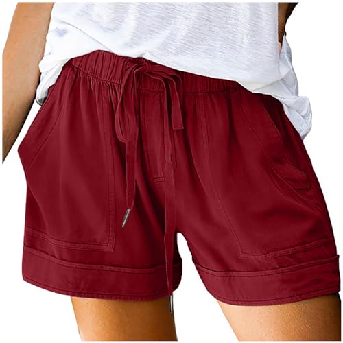 Aboser Womens Shorts Womens Shorts Casual Drawstring SweatShorts Classic Solid Color Pant Stretch Wide Leg Bottoms 2024 Y2K Lounge Shorts Your Orders Prime of Day Deals Today 2024