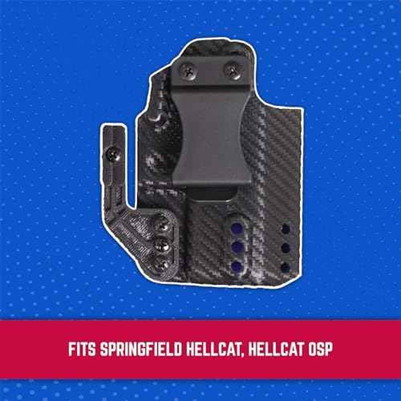 DESANTIS Persuader Gun Holster, Versatile IWB Holster with Sleek Carbon Fiber Finish, Fits Springfield Hellcat and Hellcat OSP, Unisex Holster, Right Hand-Draw, Black