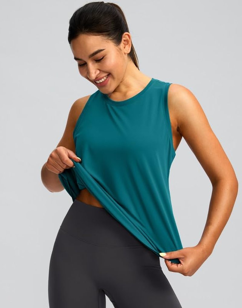 Women's Racerback Athletic Tank Tops - Sleeveless Loose Fit Yoga & Running Gym Shirts