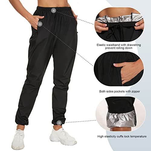 YYQ Sauna Suit for Women Weight Loss Sauna Jacket Sweat Shirt Hoodies Gym Boxing Workout Tops Sweat Suits for Women Plus Size (Black Jacket Only, Small)