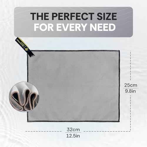 Backpacking Ultralight Quick Dry Microfiber Soft Fast Drying Hand and Face Towel Wash Cloth Camping Yoga Hiking Active Lifestyle Small (Gray, Small)