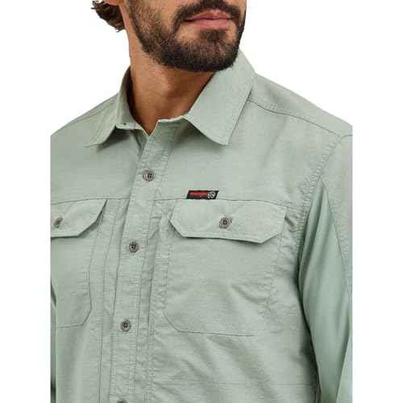 ATG by Wrangler Men's Long Sleeve Mixed Material Shirt