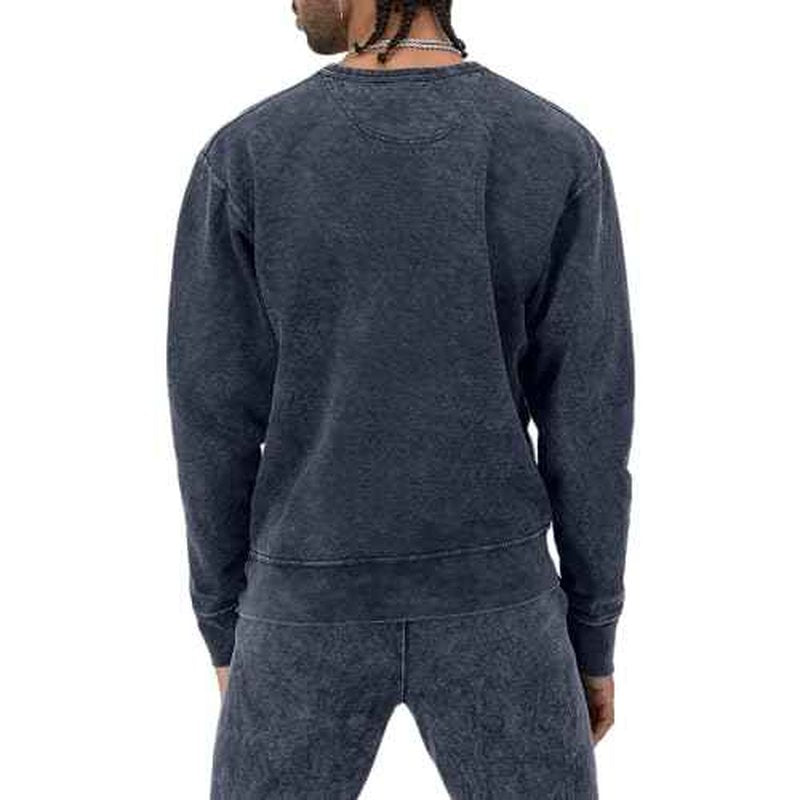 Champion Men's Sweatshirt, Mineral Dye Graphic Crewneck Sweatshirt, Men's Pullover Sweatshirt