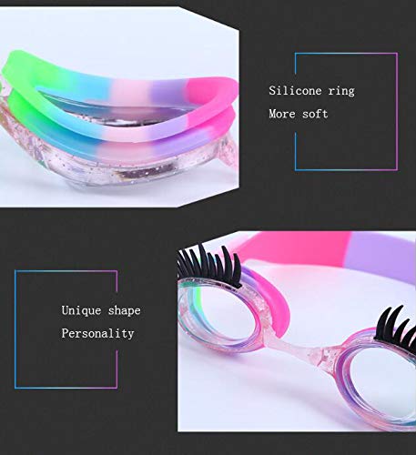 Swimming Goggles Anti Fog No Leak Non Slip UV Protection for Kids (Eyelash)