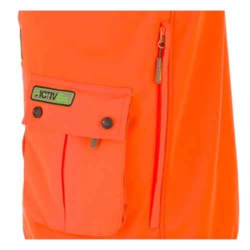 DRAKE Men's Blaze Orange Functional Hunting Vest with Scent Control | Side Entry Fleece-Lined Hand-Warmer Pockets