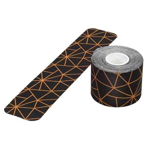 Copper-Infused Kinesiology Tape, 20 Precut Water Resistant Strips, Stretch Indicator, Elastic Athletic Tape for Sports & Weightlifting, Muscle Strain Relief & Joint Support (Black Copper)